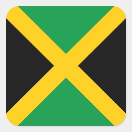 Jamaica Flag Vierkante Sticker (Voorkant)