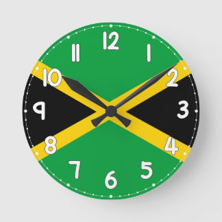 Jamaica Flag Wall Clock - flag of jamaica Ronde Klok