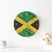 Jamaica Flag Wall Clock — Waving Flag Design Grote Klok (Huis)