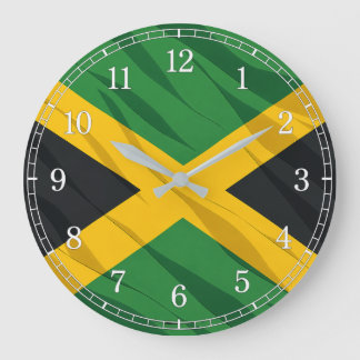 Jamaica Flag Wall Clock — Waving Flag Design Grote Klok