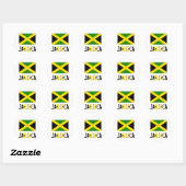 Jamaica Flag & Word Ronde Sticker (Vel)