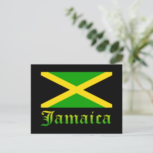 Jamaica Flag, zwart, groen en geel Briefkaart (Staand voorkant)