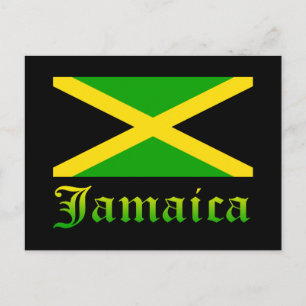 Jamaica Flag, zwart, groen en geel Briefkaart