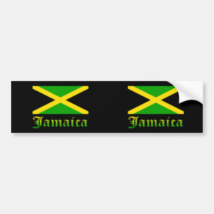 Jamaica Flag, zwart, groen en geel Bumpersticker