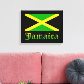 Jamaica Flag, zwart, groen en geel Canvas Afdruk (Insitu (Woonkamer))