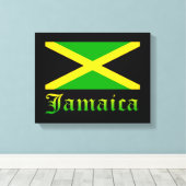 Jamaica Flag, zwart, groen en geel Canvas Afdruk (Insitu (Houten vloer))