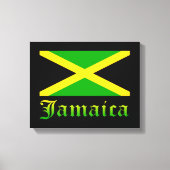 Jamaica Flag, zwart, groen en geel Canvas Afdruk (Voorkant)