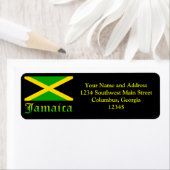 Jamaica Flag, zwart, groen en geel Etiket (Insitu)