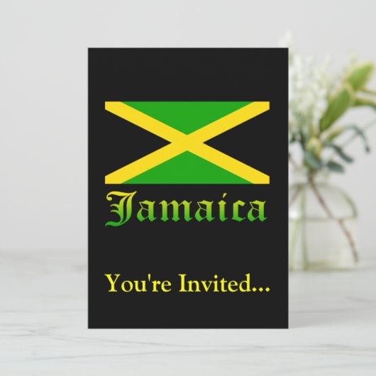 Jamaica Flag, zwart, groen en geel Kaart (Staand voorkant)