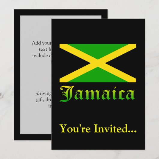 Jamaica Flag, zwart, groen en geel Kaart (Voorkant / Achterkant)