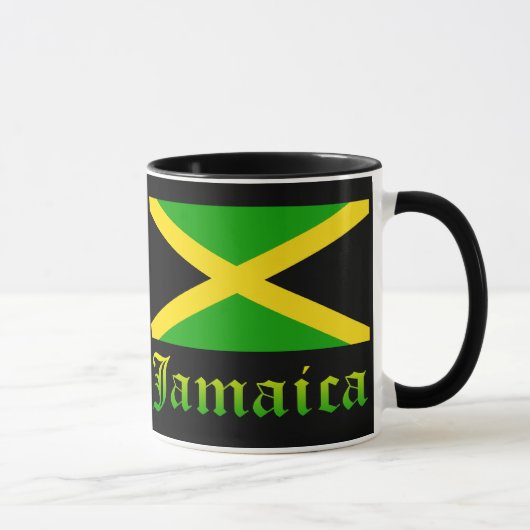 Jamaica Flag, zwart, groen en geel Mok (Rechts)