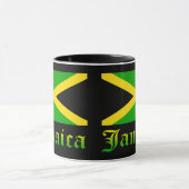 Jamaica Flag, zwart, groen en geel Mok (Midden)