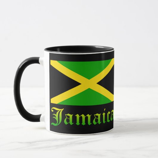 Jamaica Flag, zwart, groen en geel Mok (Links)