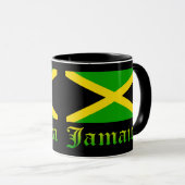 Jamaica Flag, zwart, groen en geel Mok (Voorkant rechts)