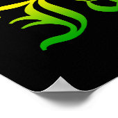 Jamaica Flag, zwart, groen en geel Poster (Hoek)