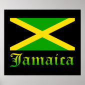 Jamaica Flag, zwart, groen en geel Poster (Voorkant)