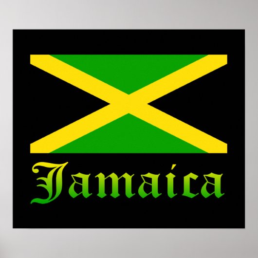 Jamaica Flag, zwart, groen en geel Poster (Voorkant)