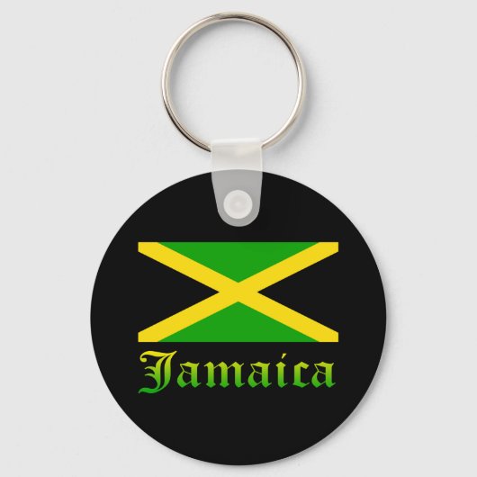 Jamaica Flag, zwart, groen en geel Sleutelhanger (Voorkant)