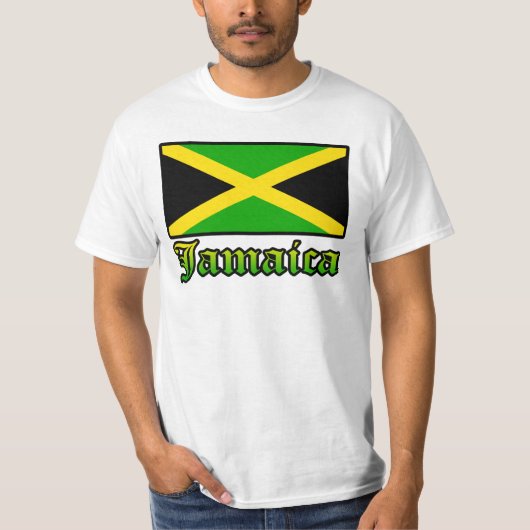 Jamaica Flag, zwart, groen en geel T-shirt (Voorkant)