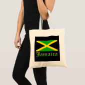 Jamaica Flag, zwart, groen en geel Tote Bag (Voorkant (product))