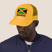 Jamaica Flag, zwart, groen en geel Trucker Pet (In situ)