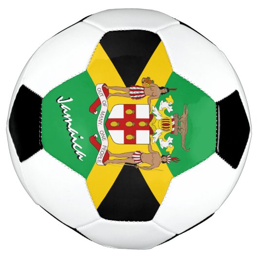 Jamaica Football & Jamaicaanse vlag, Embleem/sport Voetbal (Gedraaid)