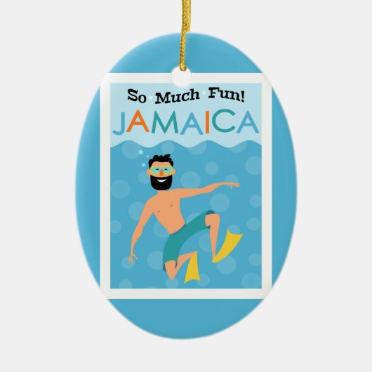 Jamaica Fun Hipster Travel Keramisch Ornament (Voorkant)