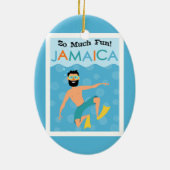 Jamaica Fun Hipster Travel Keramisch Ornament (Achterkant)