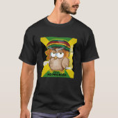 Jamaica Geen probleem Grappige Rasta Roken Uil T-shirt (Voorkant)