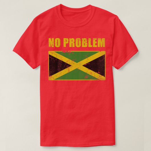 Jamaica Geen probleem Jamaicaanse vlag T-shirt (Design voorkant)