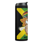 Jamaica Geen probleem met Grappig Roken Rasta Uil Thermosbeker (Gedraaid links)