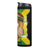 Jamaica Geen probleem met Grappig Roken Rasta Uil Thermosbeker (Geroteerd rechts)