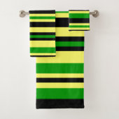 Jamaica Geïnspireerde stripes Bad Handdoek (Insitu)