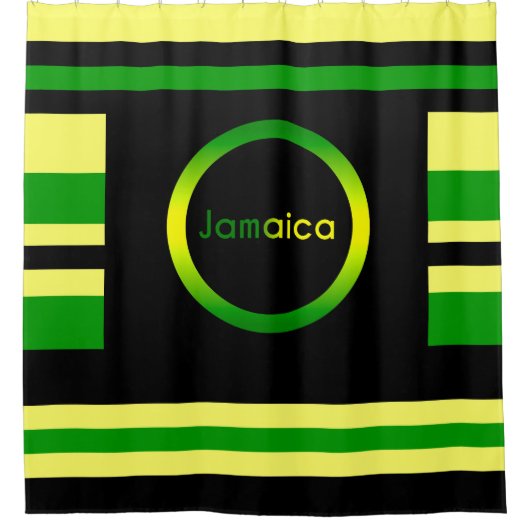 Jamaica Geïnspireerde stripes Douchegordijn (Voorkant)