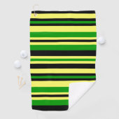 Jamaica Geïnspireerde stripes Golfhanddoek (Insitu)