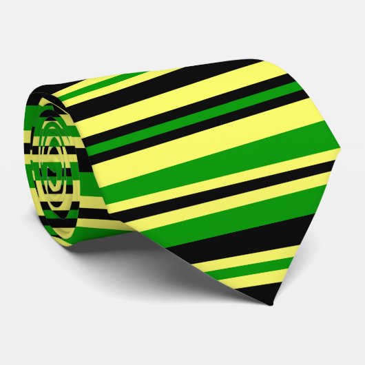 Jamaica Geïnspireerde stripes Stropdas (Opgerold)