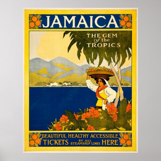 Jamaica Gem of the Tropics Vintage Travel Poster (Voorkant)
