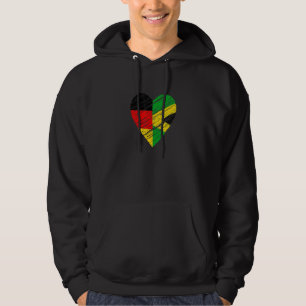 Jamaica Germany Heart German Flag Jamaican Flag Lo Hoodie