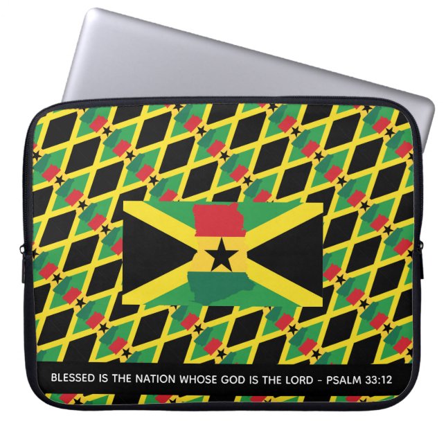 JAMAICA GHANA Dual Heritage Personalized Computer Laptop Sleeve (Voorkant)