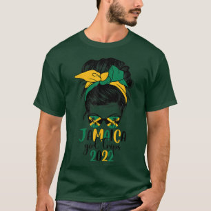 Jamaica Girls Trip 2022 Messy Bun Girls Weekend Tr T-shirt