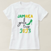 Jamaica Girls Trip 2023 groep matching, groene tek T-shirt (Design voorkant)