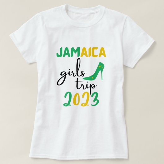 Jamaica Girls Trip 2023 groep matching, groene tek T-shirt (Design voorkant)