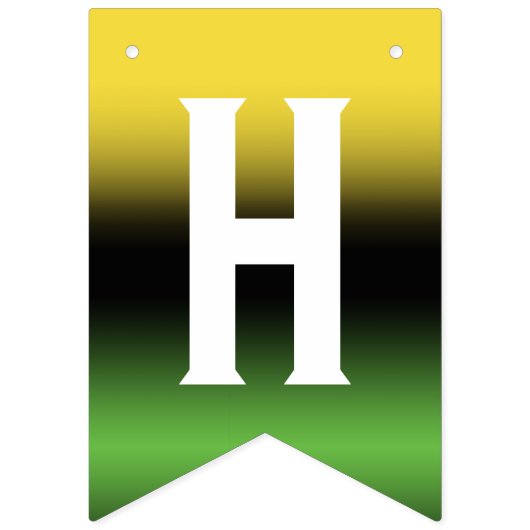 Jamaica Gradient Green Yellow Happy Birthday Vlaggetjes (Tweede vlag)