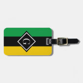 Jamaica Green Black en Gold Jamaicaans Initiaal Bagagelabel (Voorkant horizontaal)