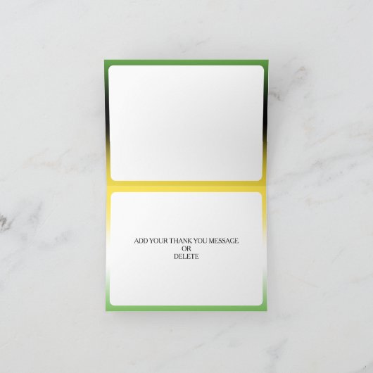 Jamaica Green Black & Gold Caribbean Elegant Bedankkaart (Binnen)