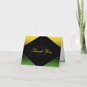 Jamaica Green Black & Gold Caribbean Elegant Bedankkaart (Voorkant)
