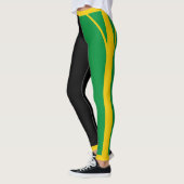 Jamaica Green Black & Gold Jamaican Color Block Leggings (Links)