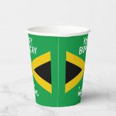Jamaica Green Black & Gold Jamaican Flag Birthday Papieren Bekers (Rechts)