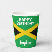 Jamaica Green Black & Gold Jamaican Flag Birthday Papieren Bekers (Voorkant)