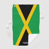 Jamaica Green Black & Gold Jamaican Flag Golfhanddoek (Insitu)